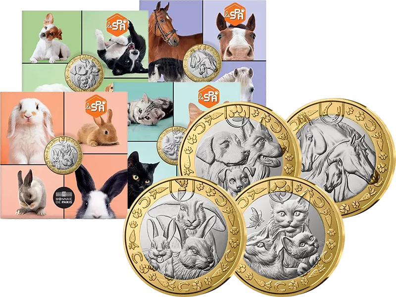 4 x 5 Euro France Animaux préférés 2025