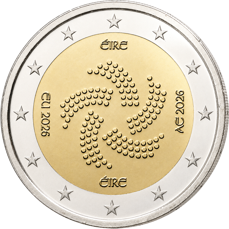 2 euros Irlande Présidence du Conseil de l'UE 2026