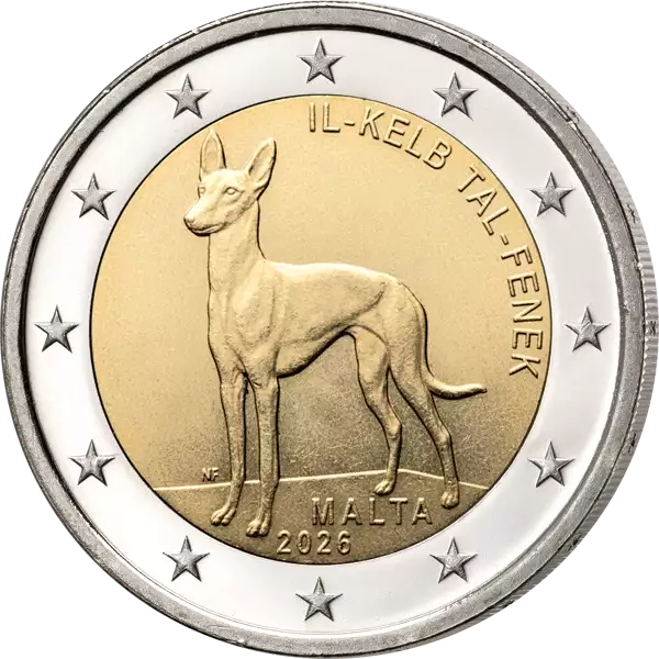 2 euros Lévrier du Pharaon de Malte 2026