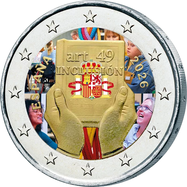 2 euros Espagne Handicap : Protection, droits et inclusion 2026 avec application couleur