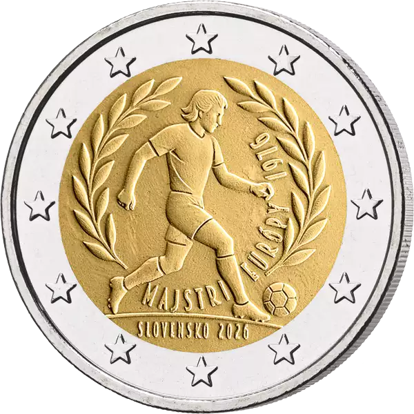 2 Euro Slovaquie commémorant les 50 ans de la victoire de la Tchécoslovaquie au Championnat d'Europe de football 2026