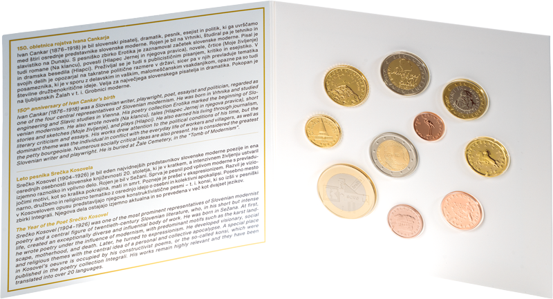 Coffret de pièces slovènes en euros comprenant des pièces commémoratives de 2 et 3 euros (2026)