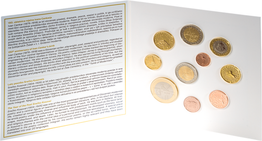 Coffret de pièces slovènes en euros comprenant des pièces commémoratives de 2 et 3 euros (2026)
