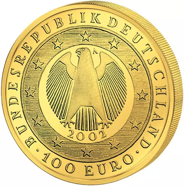 Pièce de 100 euros République fédérale d'Allemagne Transition vers l'Union monétaire 2002 État neuf