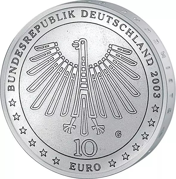Pièce de 10 euros République fédérale d'Allemagne 200e anniversaire de Gottfried Semper 2003 État neuf (G)