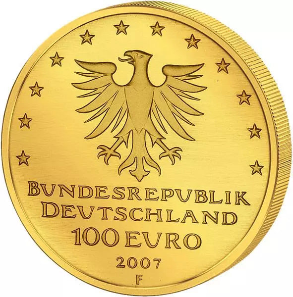 Pièce de 100 euros, République fédérale d'Allemagne, site du patrimoine mondial de l'UNESCO, ville hanséatique de Lübeck, 2007, état neuf