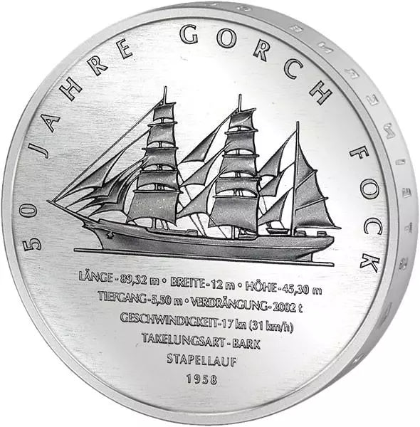 10 euros BRD 50 ans Gorch Fock 2008 Proof