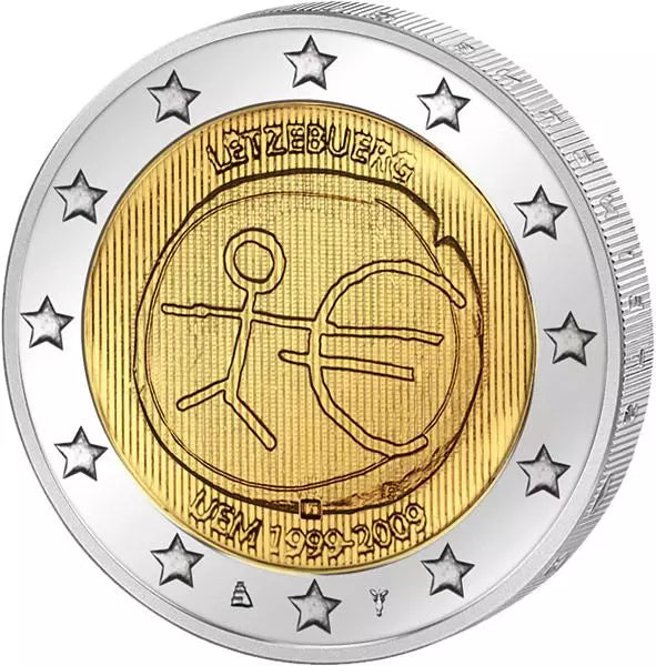 2 euros 10 ans d'émission commune de la WWU État de la Monnaie Luxembourg