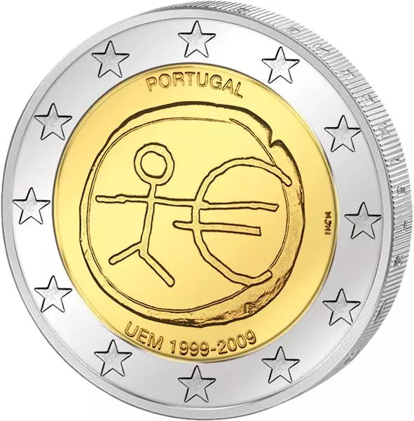 Pièce de 2 euros, 10 ans, émission conjointe WWU, état neuf, Portugal
