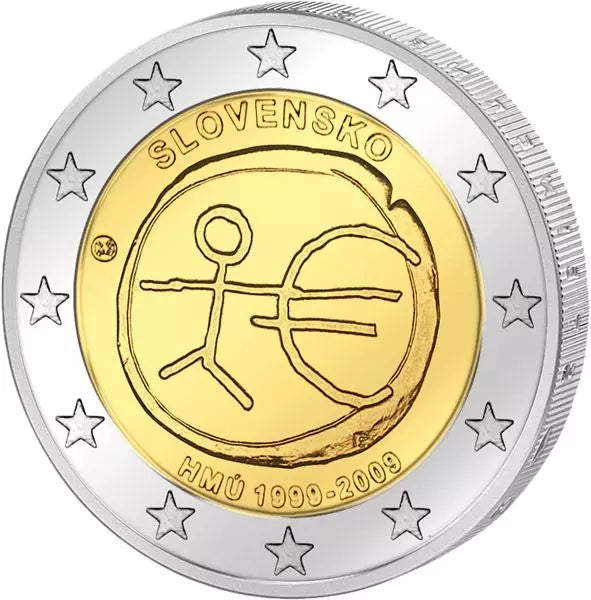 Pièce de 2 euros, commémorant les 10 ans de l'Union mondiale des esclaves (WWU), émise conjointement, en état neuf, Slovaquie