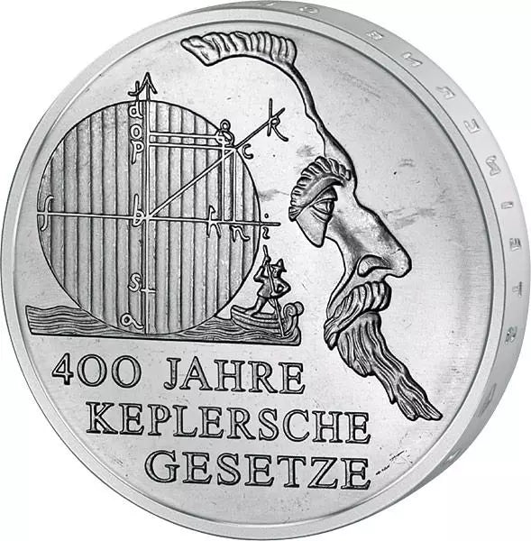 Pièce de 10 euros, République fédérale d'Allemagne, 400 ans des lois de Kepler, 2009, état neuf