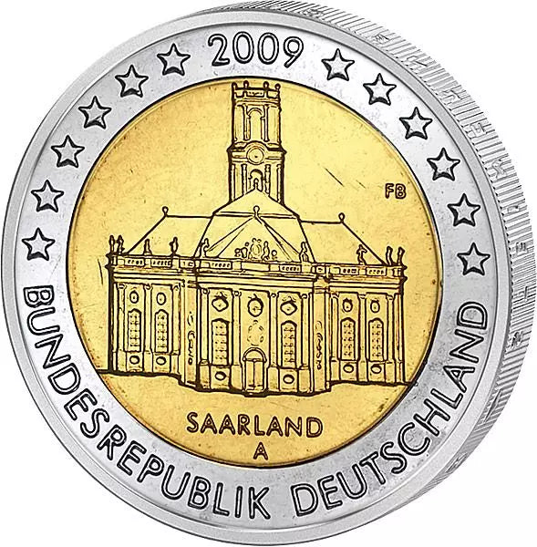 2 euros Allemagne Sarre Ludwigskirche 2009