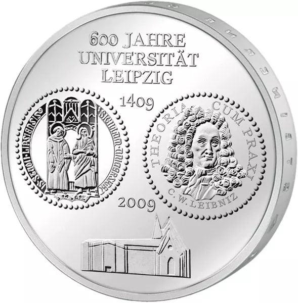 Pièce de 10 euros, République fédérale d'Allemagne, 600e anniversaire de l'Université de Leipzig, 2009, état neuf