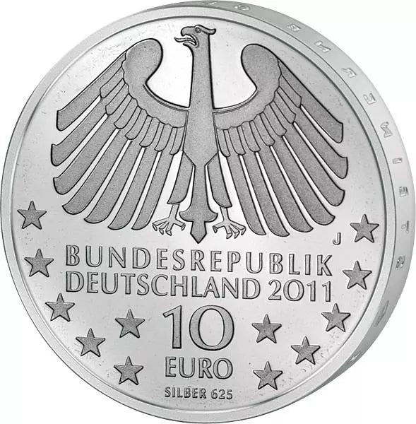 Pièce de 10 euros République fédérale d'Allemagne 100 ans du tunnel de l'Elbe à Hambourg 2011