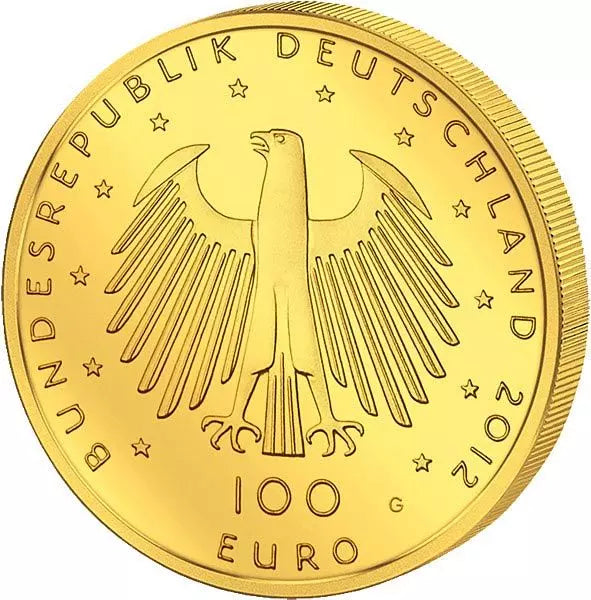 Pièce de 100 euros, République fédérale d'Allemagne, Cathédrale d'Aix-la-Chapelle, site inscrit au patrimoine mondial de l'UNESCO, 2012, état neuf