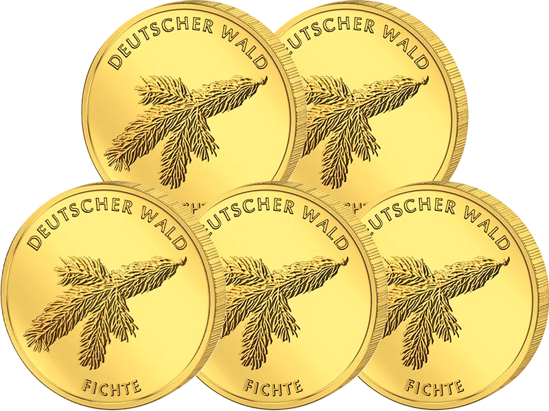 5x20 Euro BRD Épicéa des forêts allemandes 2012 État excellent à neuf (A - J)