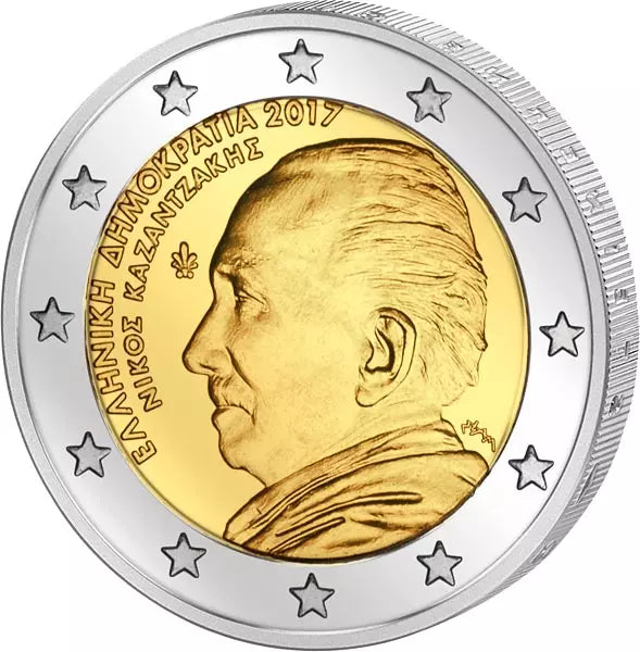 2 euros Grèce Nikos Kazantzakis 2017 État neuf sans blister