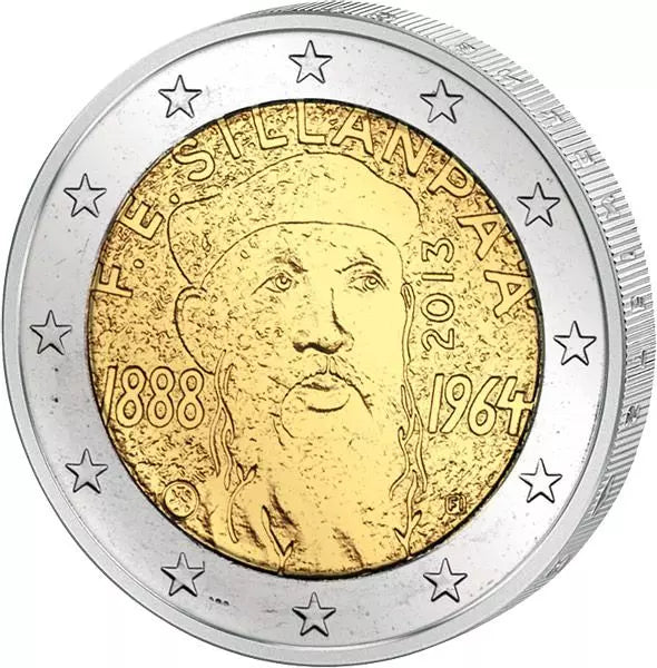 2 euros Finlande 125ème anniversaire Frans Eemil Sillanpää 2013