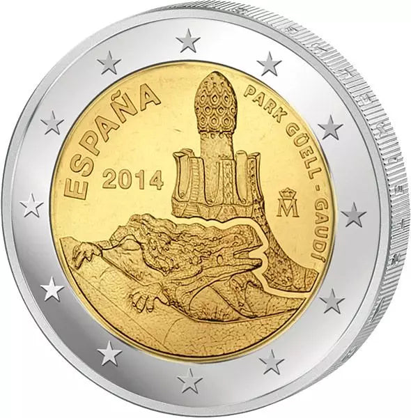2 euros Espagne Antoni Gaudi Parc Güell 2014