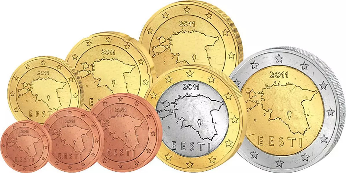 Ensemble de pièces de monnaie estoniennes en euros