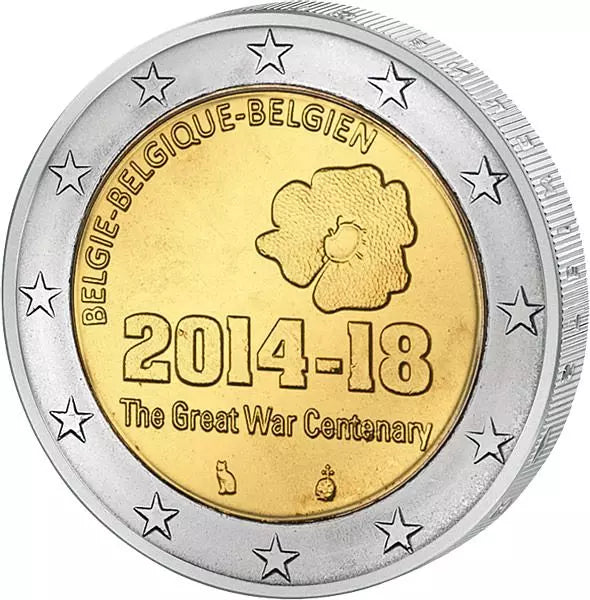 Pièce de 2 euros en Belgique, commémorant le centenaire de la Première Guerre mondiale en 2014