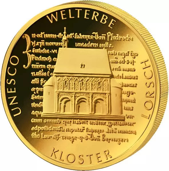 Pièce de 100 euros, République fédérale d'Allemagne, Abbaye de Lorsch, site inscrit au patrimoine mondial de l'UNESCO, 2014, état neuf