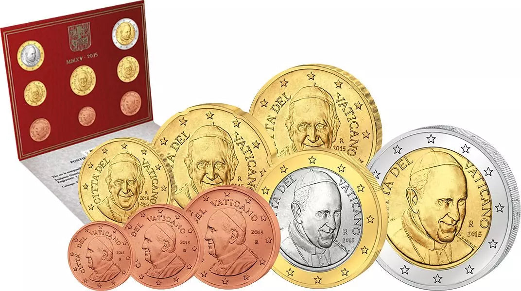 Coffret de pièces en euros du Vatican, édition premier jour 2015