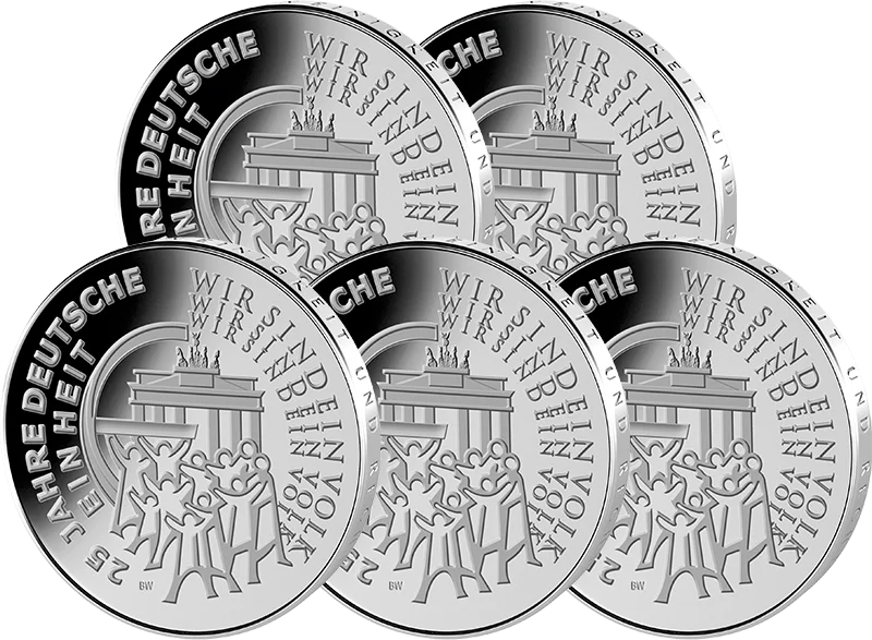 25 euros République fédérale d'Allemagne 25 ans d'unité allemande 2015 Preuve (A - J)