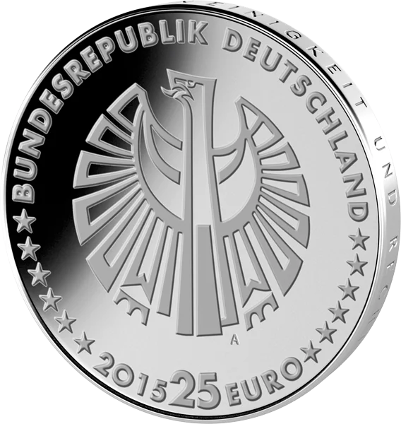 25 euros République fédérale d'Allemagne 25 ans d'unité allemande 2015 Preuve (A - J)