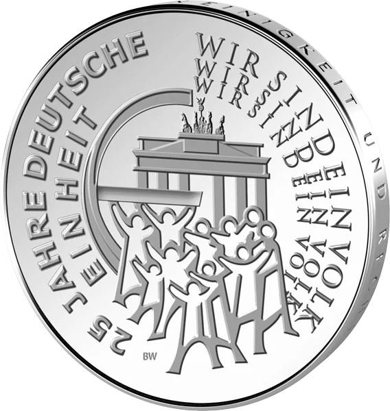 Pièce de 25 euros, République fédérale d'Allemagne, 25 ans d'unité allemande, 2015, état neuf