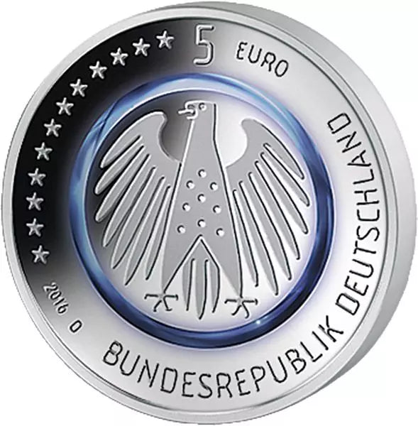 5 x 5 euros Allemagne Planète Bleue Terre 2016 Preuve (A - J)
