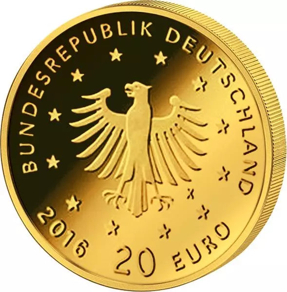 Pièce de 20 euros d'Allemagne, Oiseaux indigènes, Rossignol, 2016, État neuf