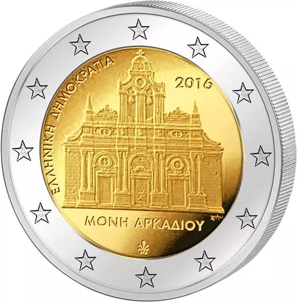 2 euros Grèce 150e anniversaire de la chute du monastère d'Arkadi 2016