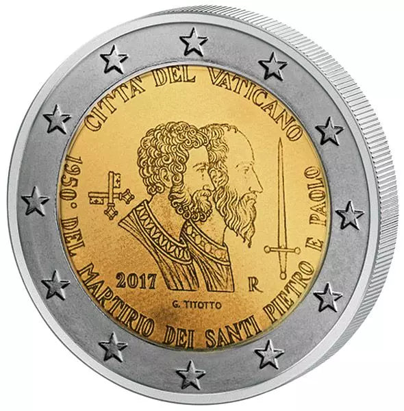 2 euros Vatican Saints Pierre et Paul 2017