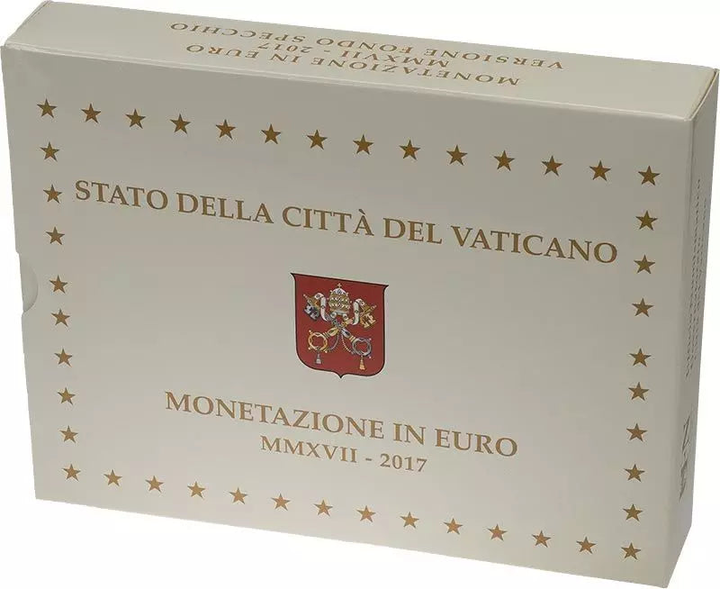 Coffret de pièces en euros du Vatican 2017, qualité Belle Épreuve, avec timbre-poste