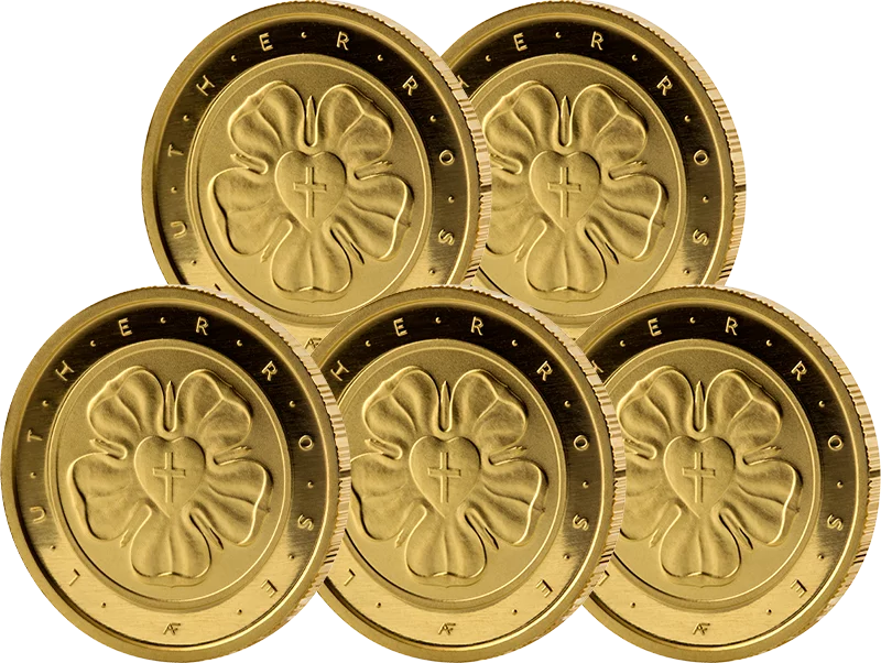 5 x 50 Euros BRD Luther Rose 2017