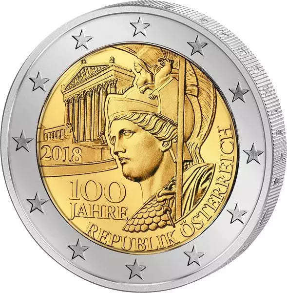 2 euros Autriche 100 ans de la République 2018