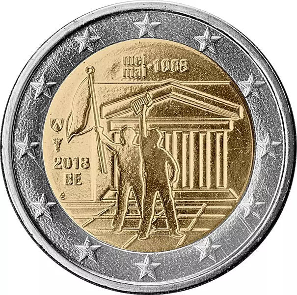 2 euros Belgique 50e anniversaire des soulèvements de mai 2018 pfr