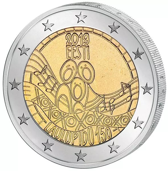 2 euros Estonie 150e anniversaire du premier festival national de la chanson 2019