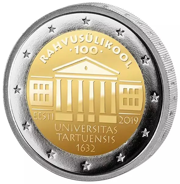 2 euros Estonie 100e anniversaire de la fondation de l'Université de Tartu 2019