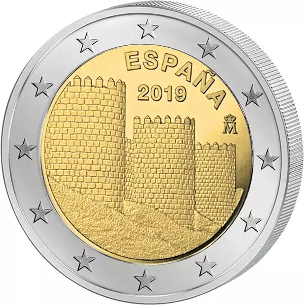 2 euros Espagne Site du patrimoine mondial de l'UNESCO Vieille ville d'Ávila 2019