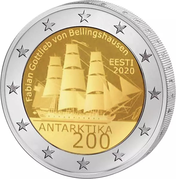 2 euros Estonie 200e anniversaire de la découverte de l'Antarctique 2020