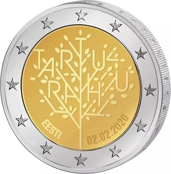 2 euros Estonie 100 ans de paix de Tartu 2020